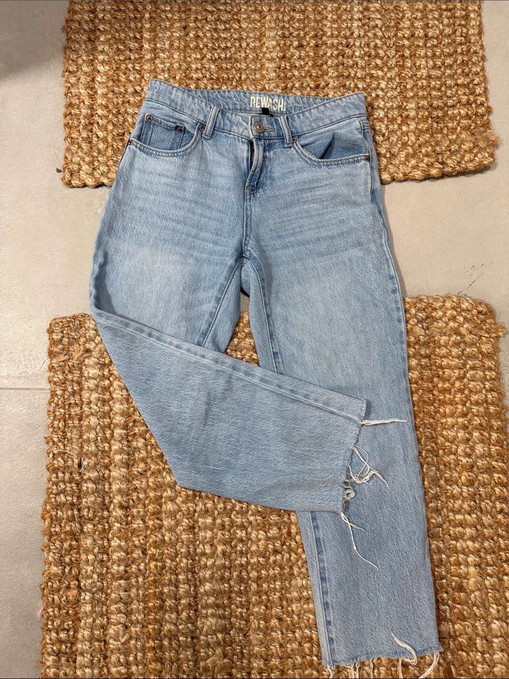 Re/Done Light Wash Straight-Leg Jeans